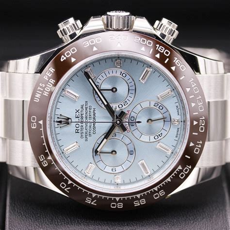 rolex daytona ice blue baguette|Rolex daytona 116506 price.